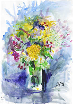 Войно Елена Валерьевна. Букет с пижмами и ромашками